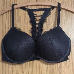 Victoria's Secret Black Lace-Up Bra